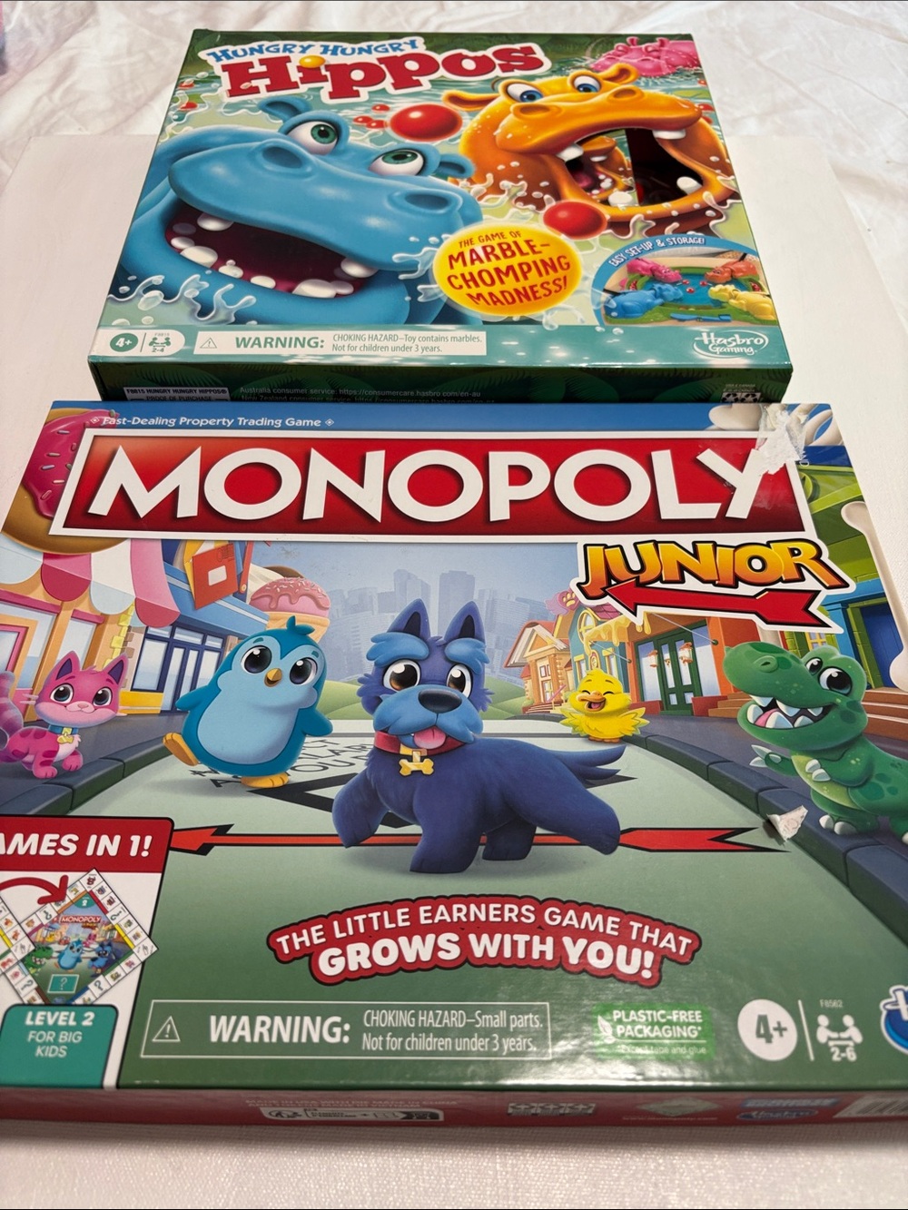 Hungry Hippo & Monopoly Junior Board Game - Bright Multi